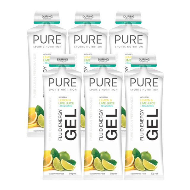 PURE Sports Nutrition - Fluid Energy Gels - Lemon Lime (with caffeine)