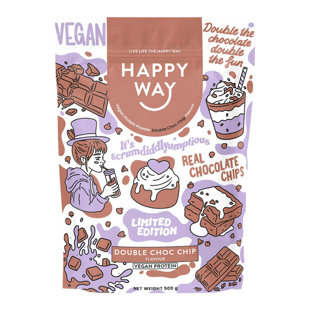 HappyWay - Vegan Protein Powder 500g - Double Choc Chip