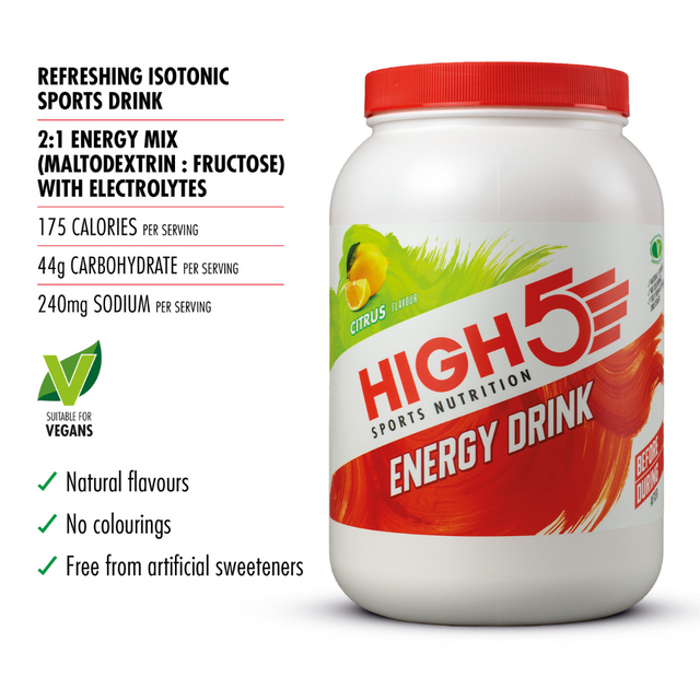 High5 - Energy Drink Mix Tub - Citrus (2.2kg) - Nutrition