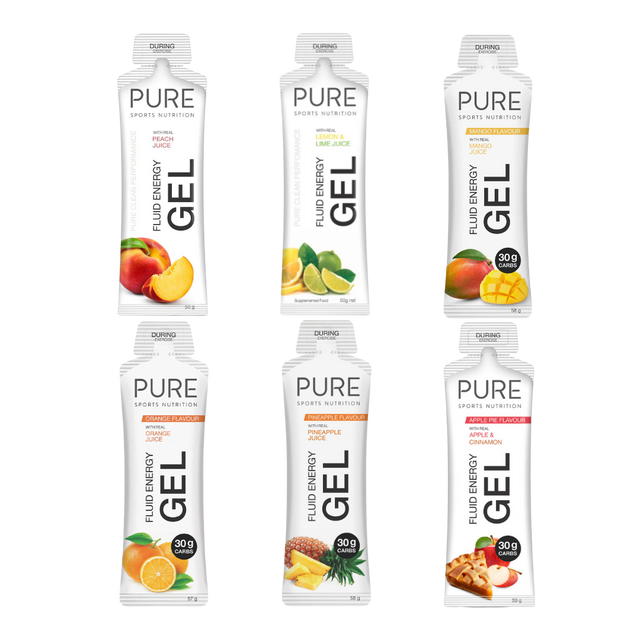 PURE Sports Nutrition - Caffeine-free Fluid Energy Gels - Variety Pack