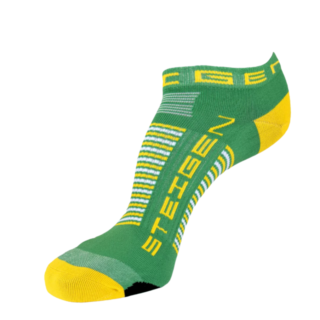 Steigen - Zero Length Running Socks - Green and Gold