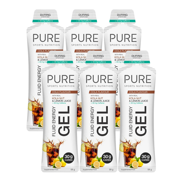 PURE Sports Nutrition - Fluid Energy Gels - Cola 30g (with caffeine) (6 Pack)