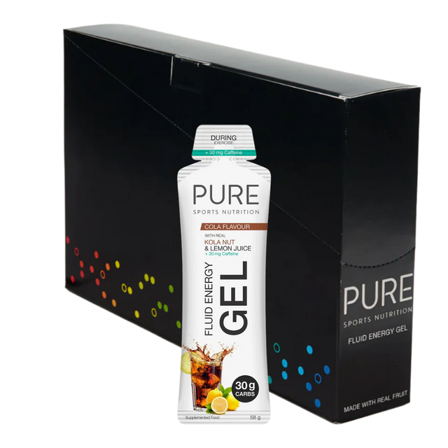 PURE Sports Nutrition - Fluid Energy Gels - Cola 30g (with caffeine) (Box of 18)