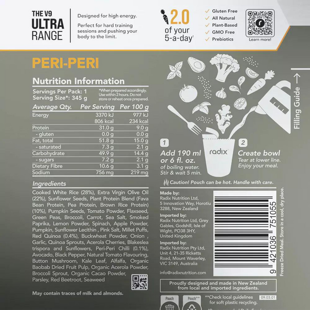 Radix Nutrition - Ultra Meals - Peri-Peri (800Kcal)