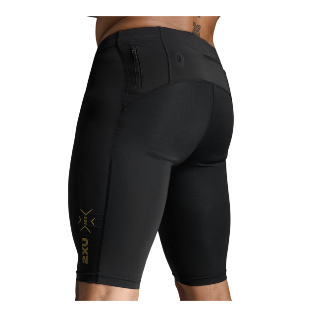 2XU - Light Speed Compression Shorts Black/Gold Reflective
