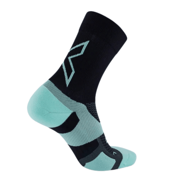 2XU - Vectr Light Cushion Crew Socks - Black/Lagoon - Aid Station
