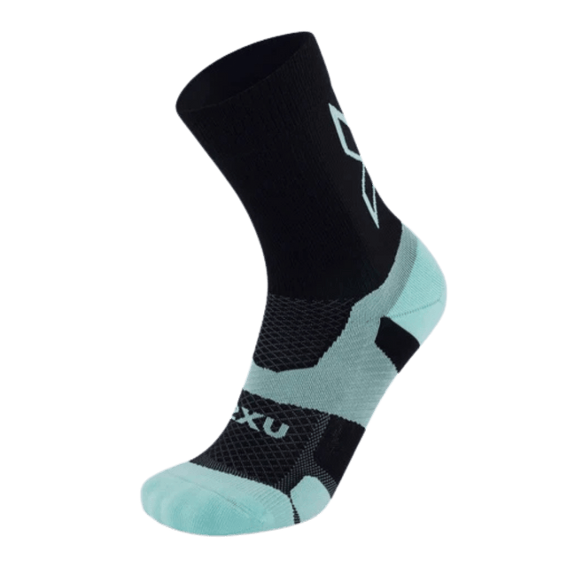 2XU - Vectr Light Cushion Crew Socks - Black/Lagoon - Aid Station