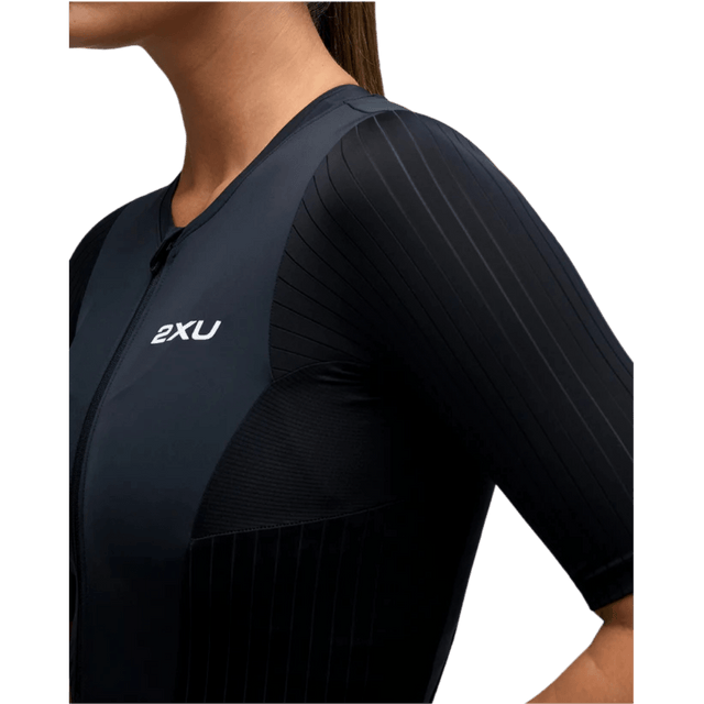 2XU - Womens Aero Sleeved Trisuit - Black/White - Aid Station