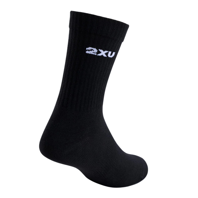 2XU - Cotton Crew Socks 3 Pack - Black/White (Single Back)