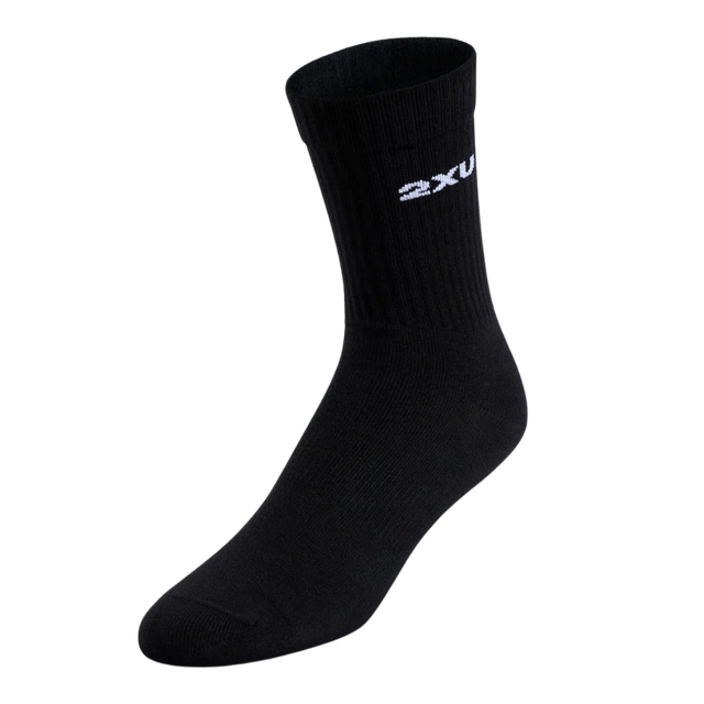 2XU - Cotton Crew Socks 3 Pack - Black/White (Single)