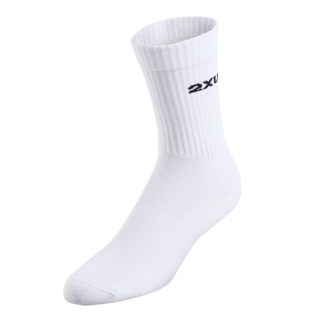 2XU - Cotton Crew Socks 3 Pack - White/Black (Single)