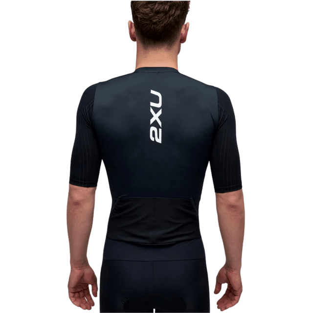2XU - Mens Aero Sleeved Trisuit - Black/White - Aid Station