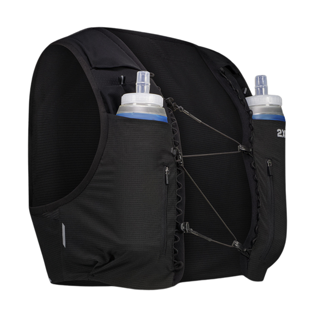 2XU - Run Hydration Vest - Black/Silver Reflective - Angle 2