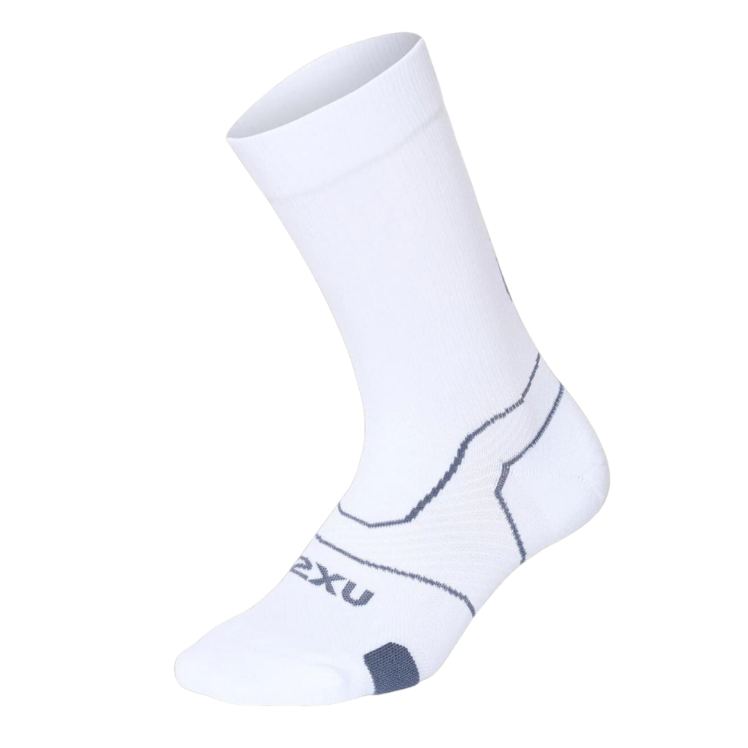 2XU - Vectr Cushion Crew Socks - White/Grey 