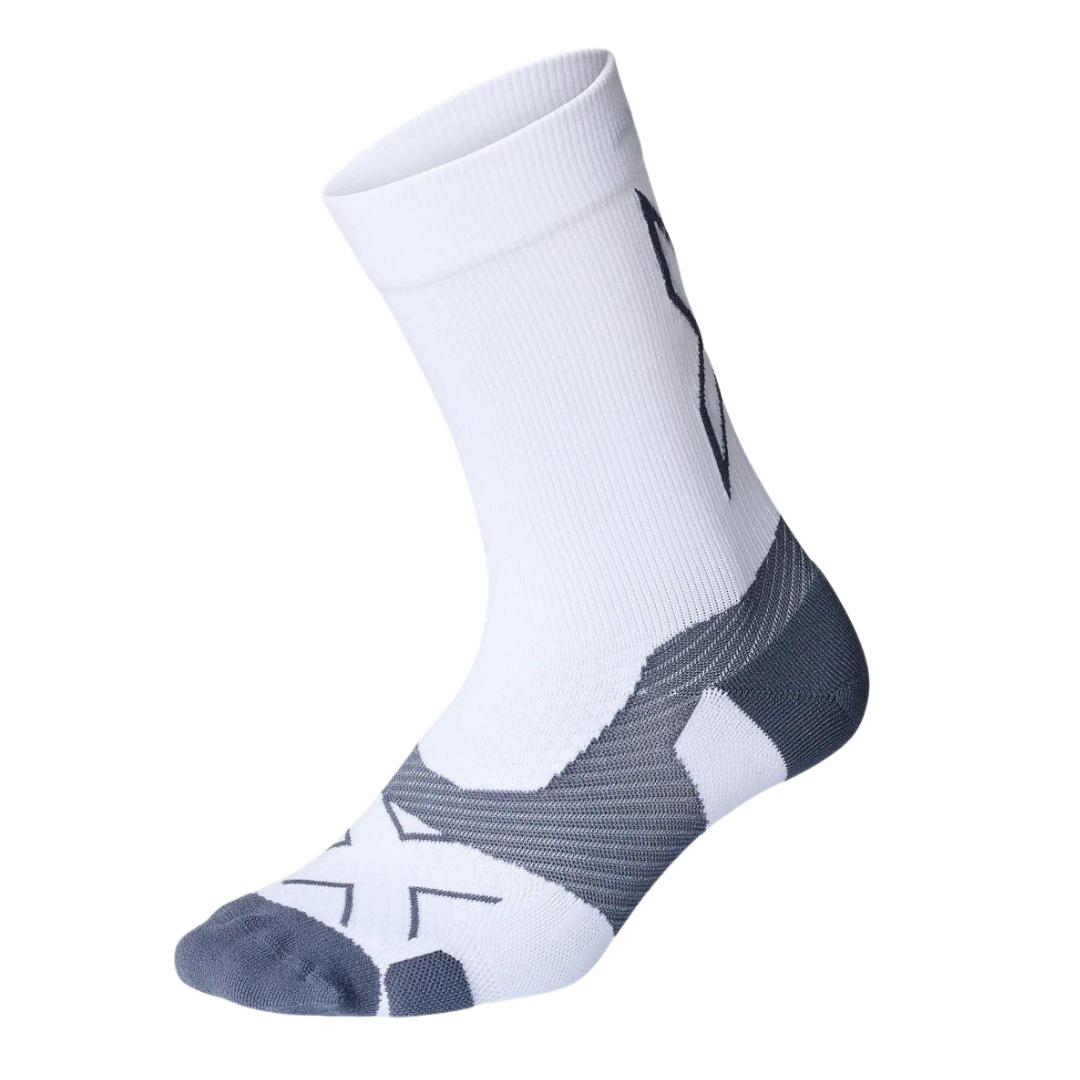 2XU - Vectr Light Cushion Crew Socks - White/Grey