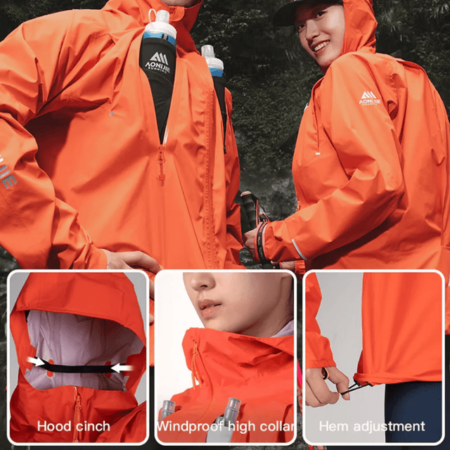 AONIJIE - 100% Waterproof Jacket - Black - Aid Station