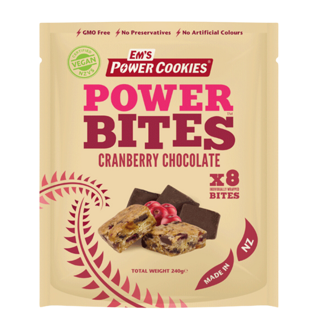 Em's Power Cookies - Power Bites - Cranberry Chocolate (Vegan)