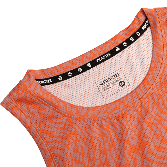 Fractel - Sierra-Women's Zambezi Singlet - Mauve & Coral Pattern