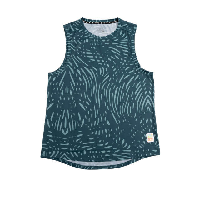 Fractel - Sierra-Men's Diablo Singlet - Teal Pattern_1