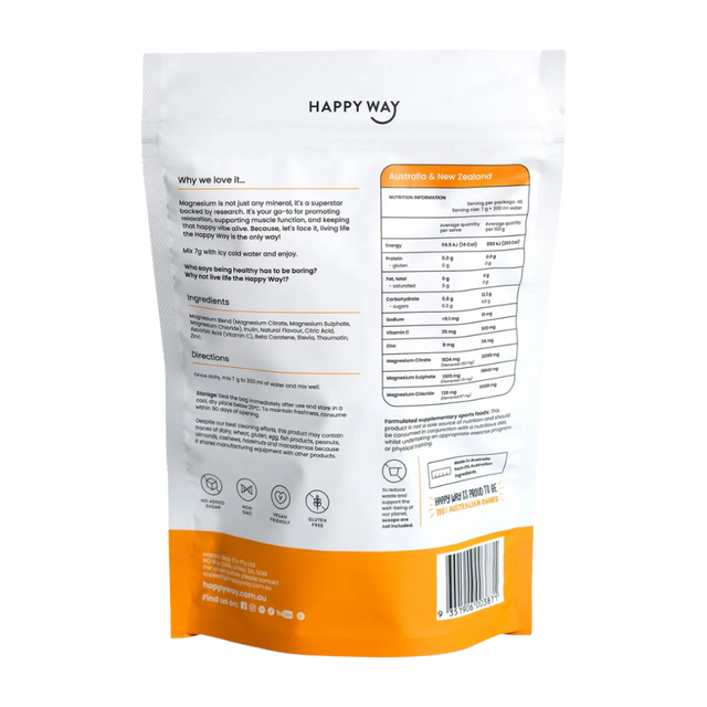HappyWay - Magnesium Powder 315g - Orange