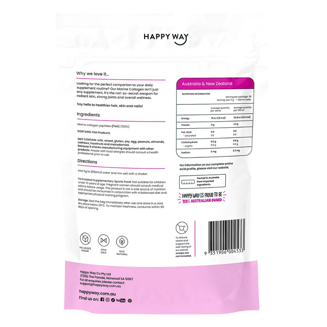 HappyWay - Marine Collagen 250g - Unflavoured