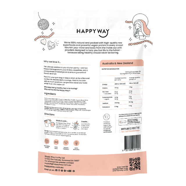 HappyWay - Vegan Protein Powder 1kg - Vanilla