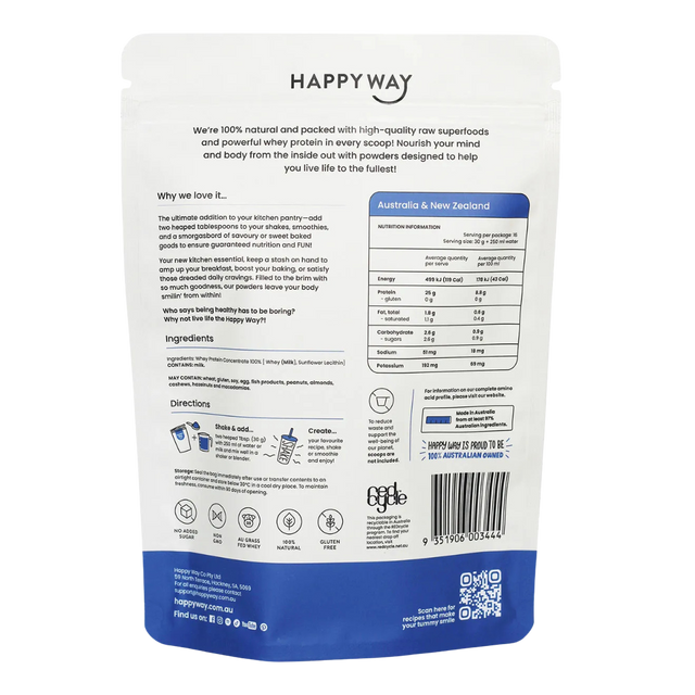 HappyWay - Whey Protein Powder 500g - Flavourless