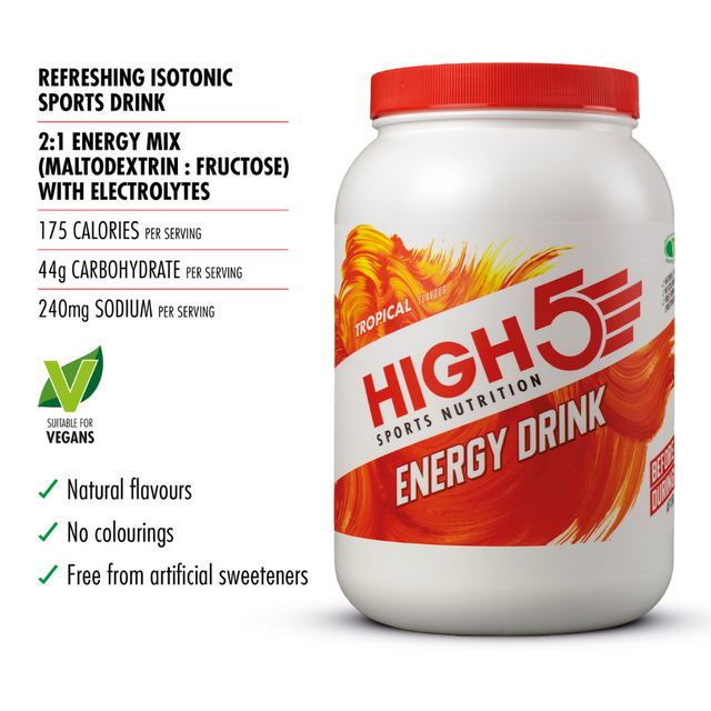 High5 - Energy Drink Mix Tub - Tropical (2.2kg) - Nutrition