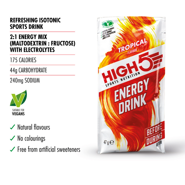 High5 - Energy Drink Mix Sachet - Tropical - Infograph