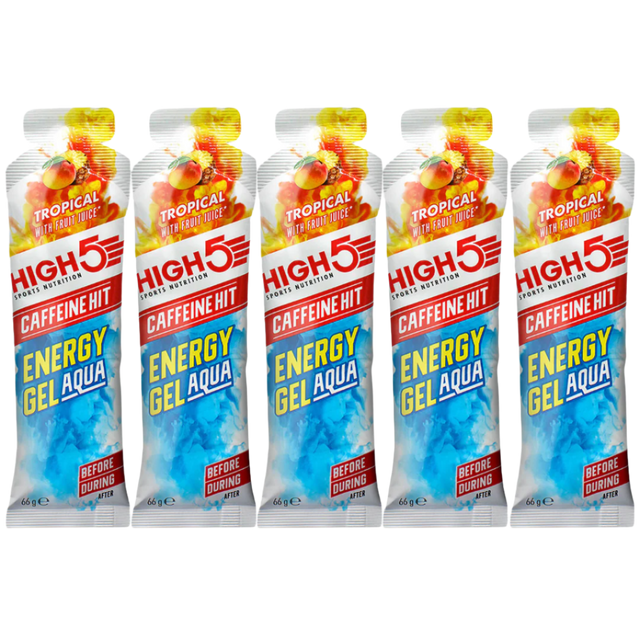 High5 - Energy Gel Aqua - Caffeine Hit - Tropical - 5 Pack