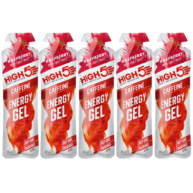 High5 - Energy Gel - Raspberry (with caffeine) - Pack of 5