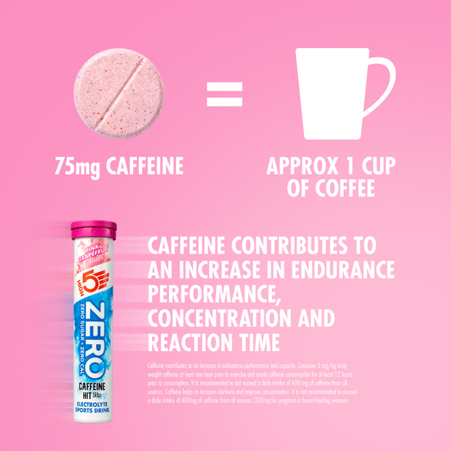 High5 - Hydration Tablets - ZERO - Caffeine Hit - Pink Grapefruit - Caffeine