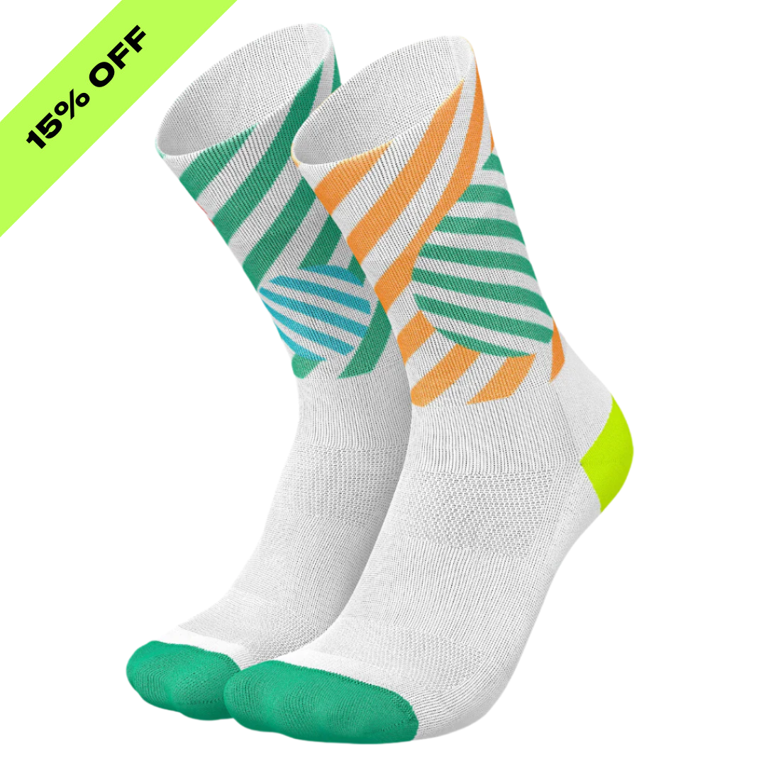 Incylence - Running Globes Long Sock - Orange Green