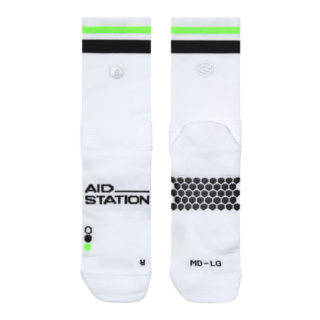 SHYU-Aid-station-Racing-Socks-white-flatlay