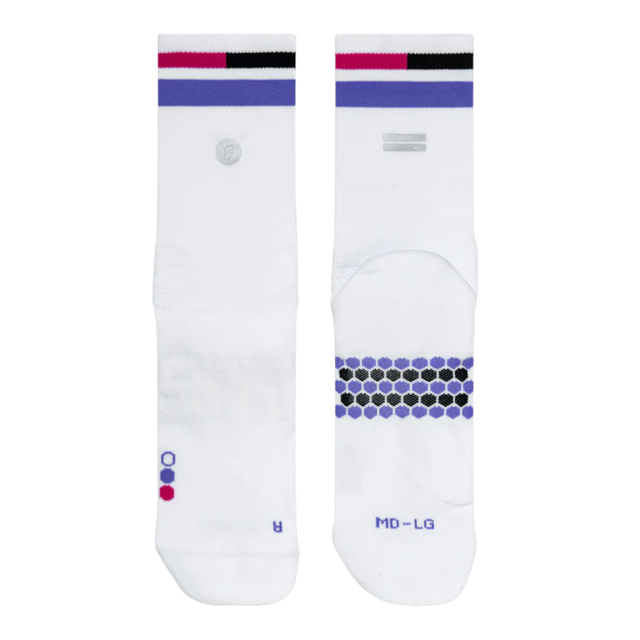 SHYU - Racing Socks - White/Lavender/Magenta (Flat lay)