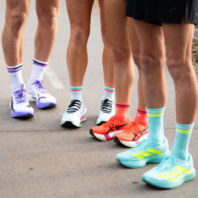 SHYU - Racing Socks - White/Lavender/Magenta (Lifestyle)