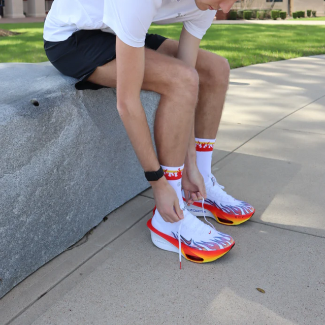 SHYU - Racing Socks - White/Flame/Amber