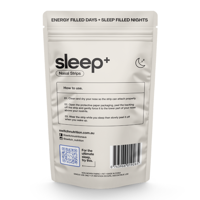 Switch Nutrition - Sleep Plus Nasal Strips (Back)
