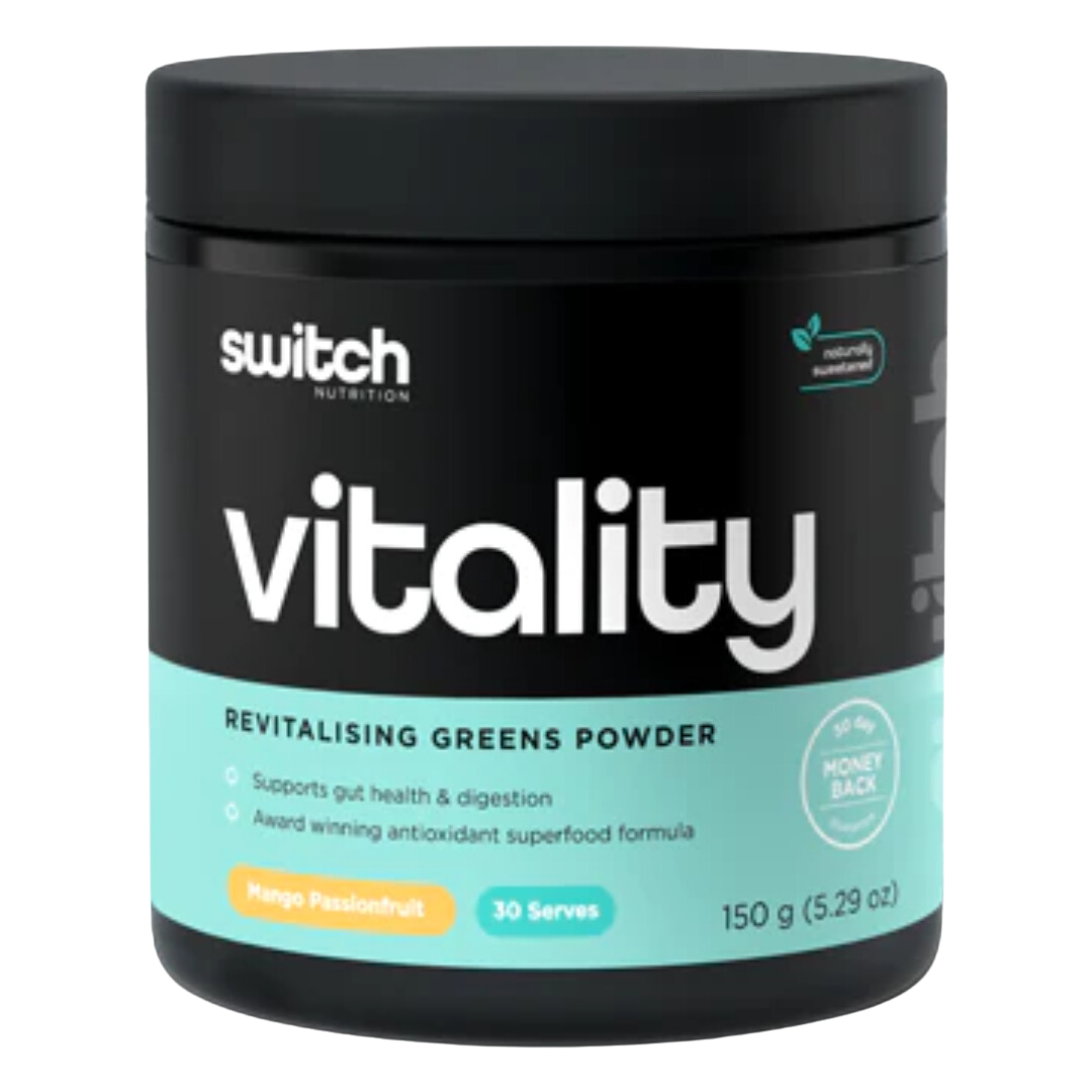 Switch Nutrition - Vitality Super Greens Powder - Mango Passionfruit (150g)