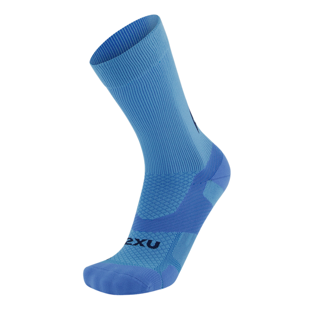 2XU - Vectr Light Cushion Crew Socks - Azure Blue/Surf