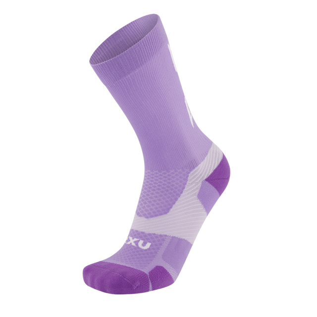 2XU - Vectr Light Cushion Crew Socks - Grape Fizz White