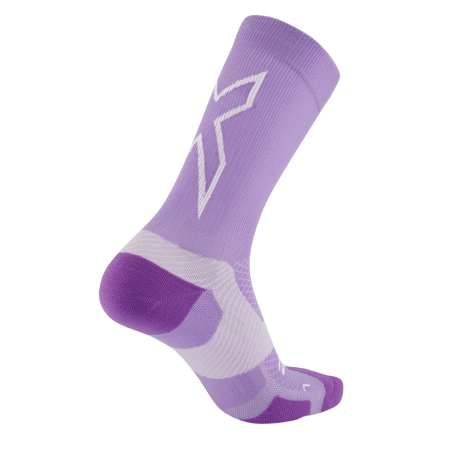 2XU - Vectr Light Cushion Crew Socks - Grape Fizz White