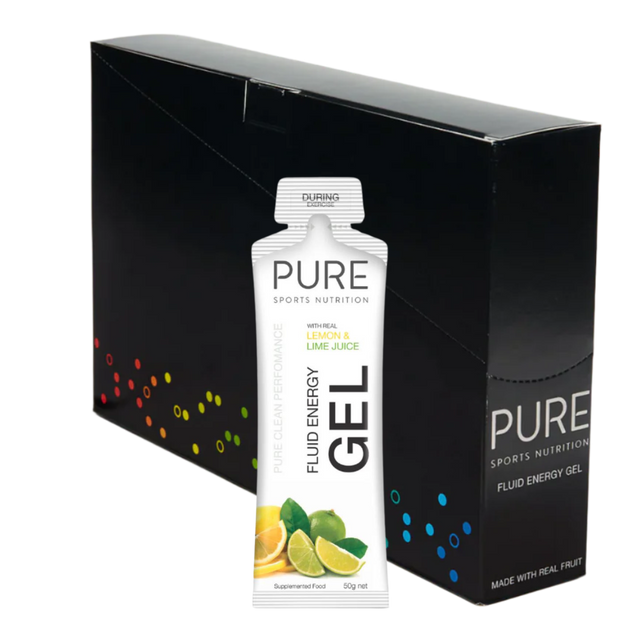 PURE Sports Nutrition - Fluid Energy Gels - Lemon Lime (Box of 18)