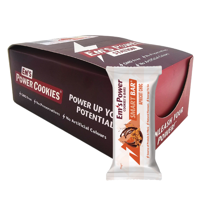 Em's Power Cookies - Smart Bars - Apricot Choc - Box of 16