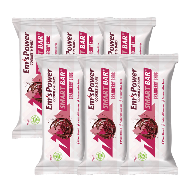 Em's Power Cookies - Smart Bars - Cranberry Choc - Pack of 6