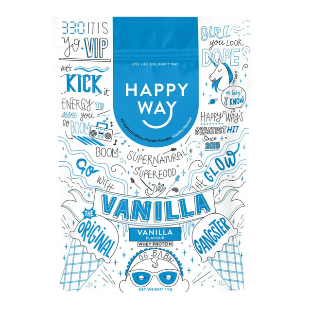 Happy Way - Whey Protein Powder 1kg - Vanilla