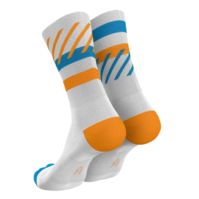 Incylence - Running Cystals Long Sock - White Blue Orange