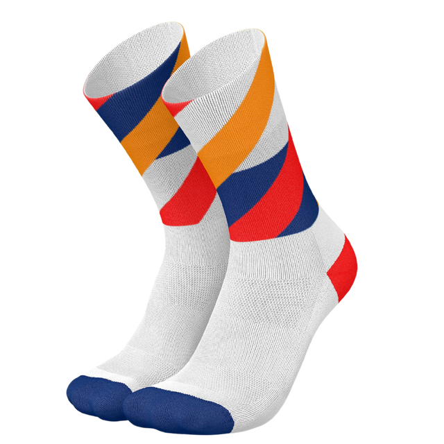 Incylence - Running Loops Long Sock- White Orange Inferno