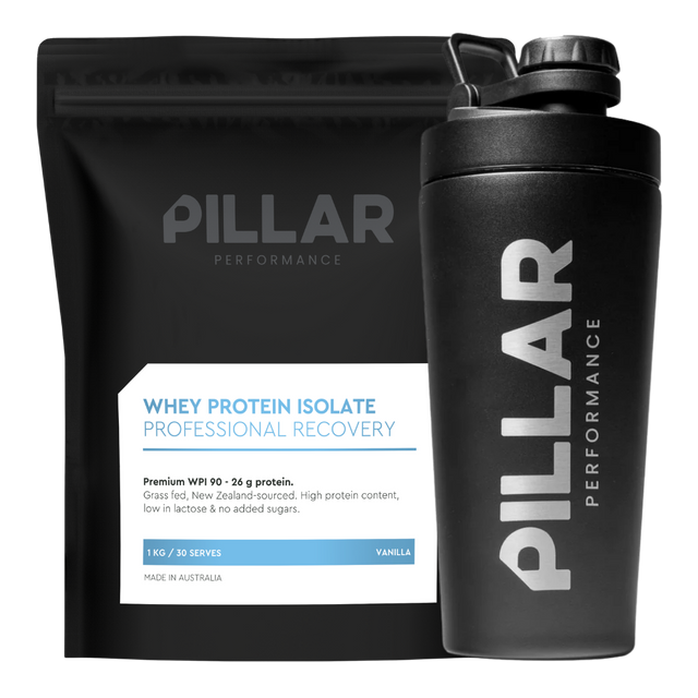 PILLAR Performance - Whey Protein Isolate Shaker Bundle - Vanilla