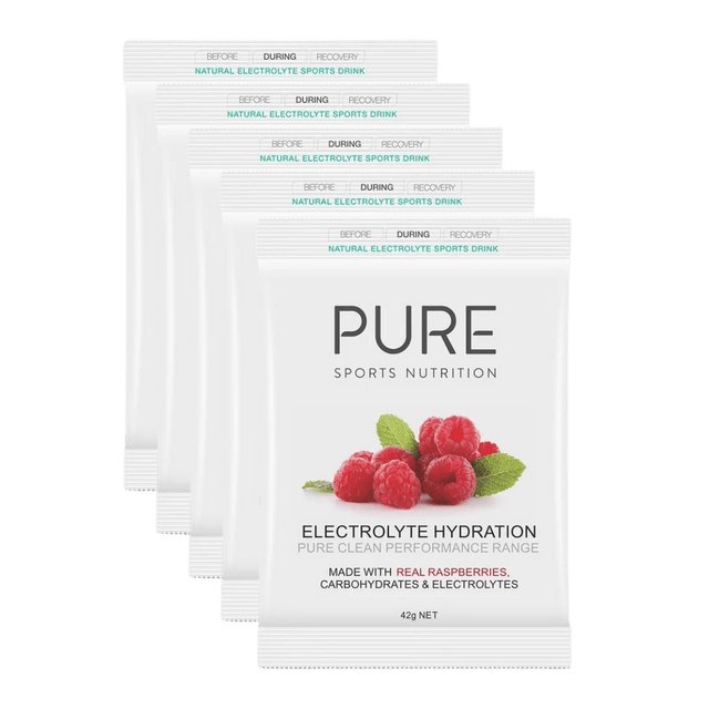 PURE Sports Nutrition - Electrolyte Hydration 42G Satchels - Raspberry - Aid Station